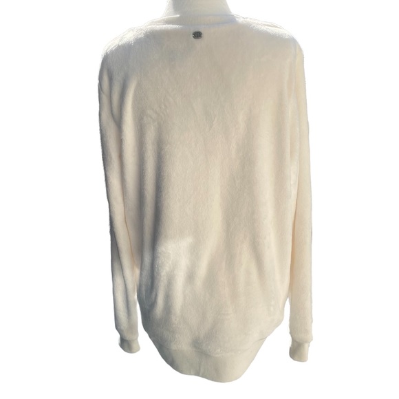 GAIAM White Velour Crewneck Sweater Size L - Picture 2 of 8